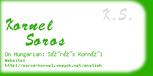 kornel soros business card